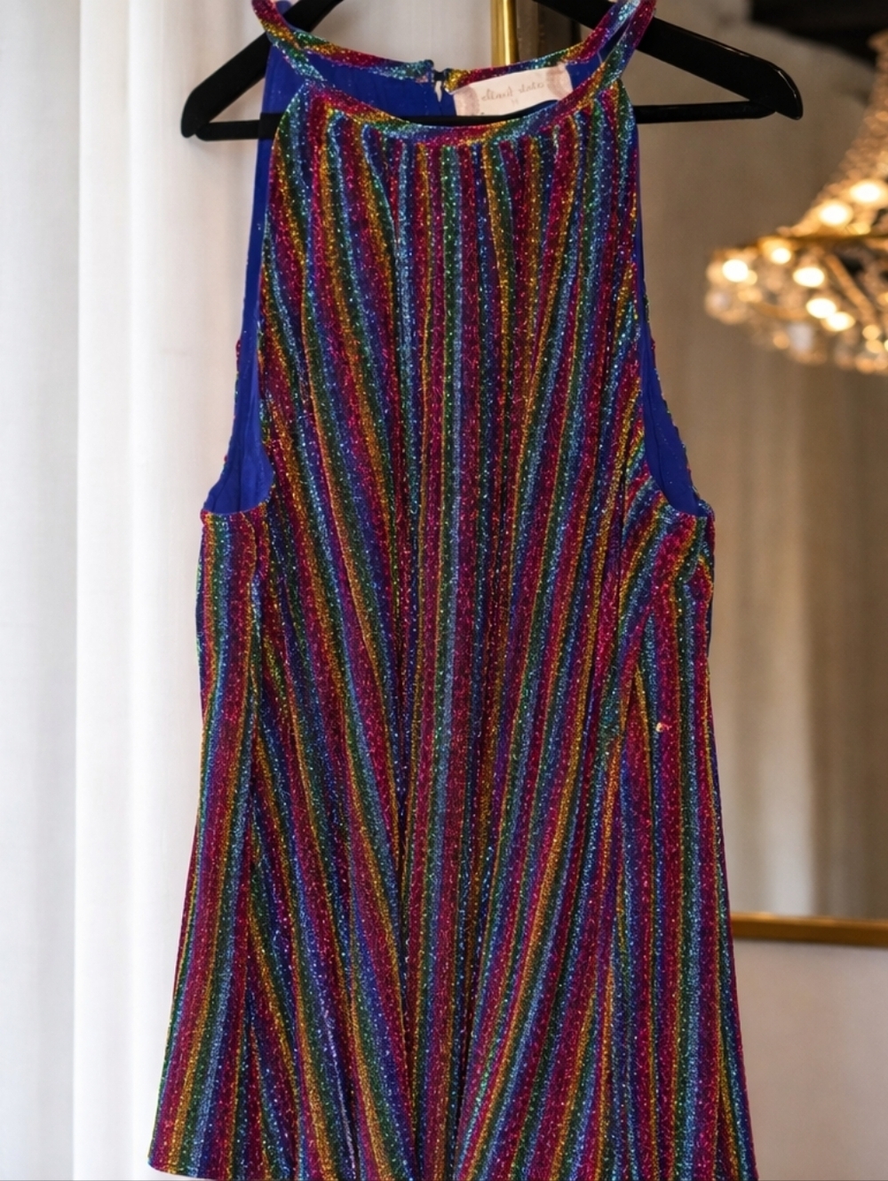 Altar’d State Rainbow Metallic Sleeveless Party Festival Medium NWT
